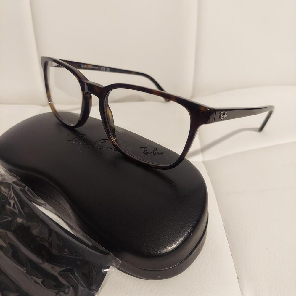 Ray-Ban RX5418 56-19-150 Women's Black Havana Full Square 56mm Eyeglasses NWOT